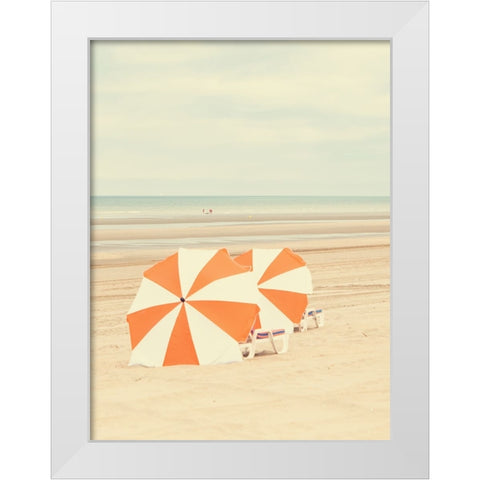Umbrella White Modern Wood Framed Art Print by Della Latta, Massimo