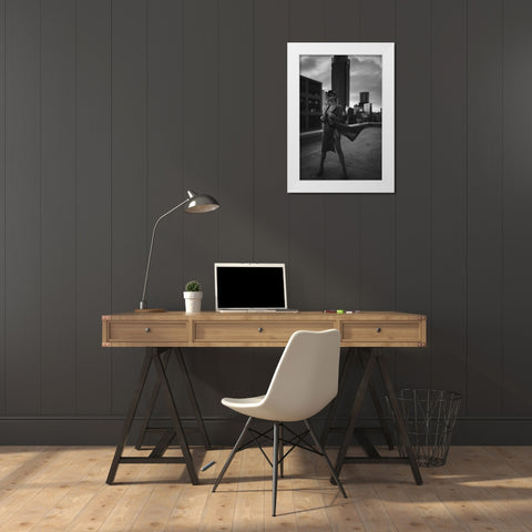 Gotham White Modern Wood Framed Art Print by Ishibashi, Jun