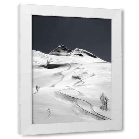 Freeride White Modern Wood Framed Art Print by Hermann, Uschi