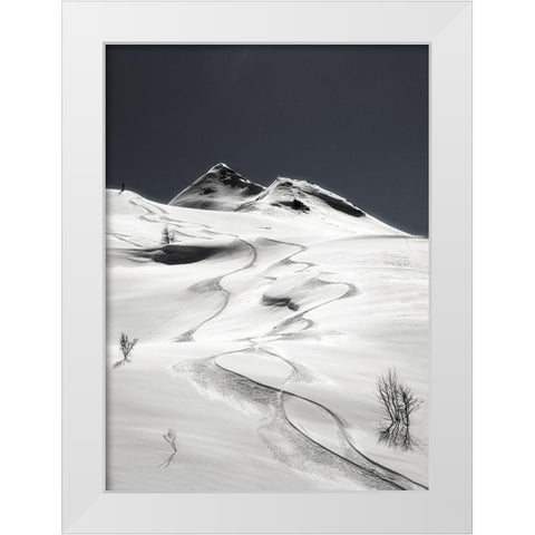 Freeride White Modern Wood Framed Art Print by Hermann, Uschi