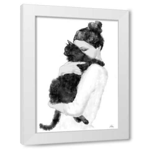 Cat Lover White Modern Wood Framed Art Print by 1x Studio II