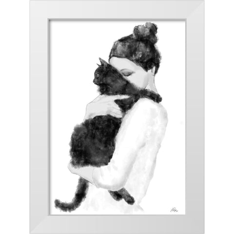 Cat Lover White Modern Wood Framed Art Print by 1x Studio II