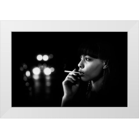 A Night In The Life White Modern Wood Framed Art Print by Punyet Miro, Carles