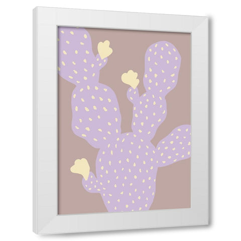Lilac Cactus White Modern Wood Framed Art Print by 1x Studio
