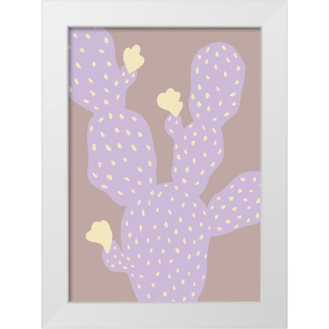 Lilac Cactus White Modern Wood Framed Art Print by 1x Studio