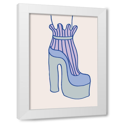 Blue Heel White Modern Wood Framed Art Print by 1x Studio