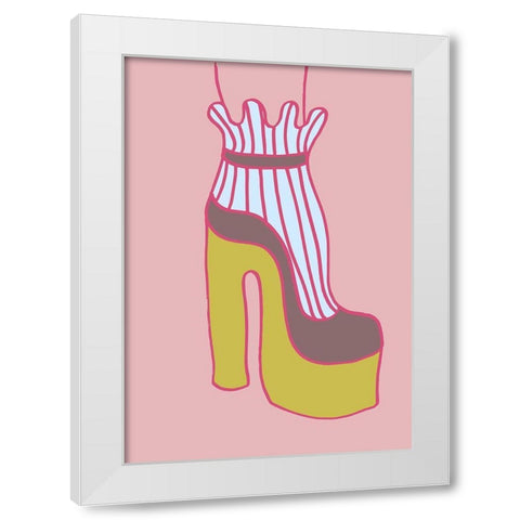 Yellow Heel 02 White Modern Wood Framed Art Print by 1x Studio