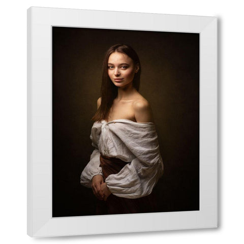 Yaroslava White Modern Wood Framed Art Print by Rise, Zachar