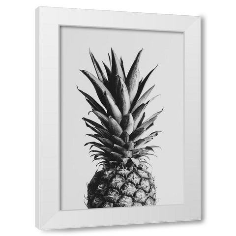Pineapple Black A White 02 White Modern Wood Framed Art Print by 1x Studio III