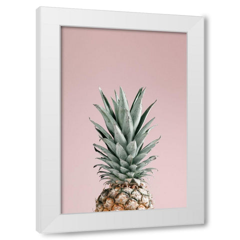 Pineapple Pink 01 White Modern Wood Framed Art Print by 1x Studio III