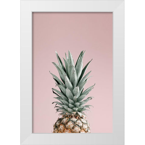 Pineapple Pink 01 White Modern Wood Framed Art Print by 1x Studio III