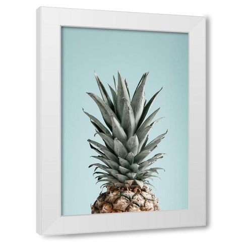 Pineapple Blue 03 White Modern Wood Framed Art Print by 1x Studio III