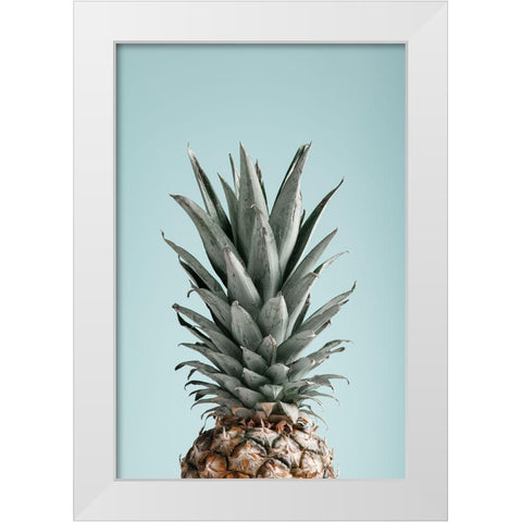 Pineapple Blue 03 White Modern Wood Framed Art Print by 1x Studio III
