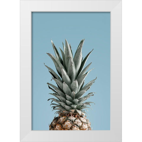 Pineapple Blue 04 White Modern Wood Framed Art Print by 1x Studio III
