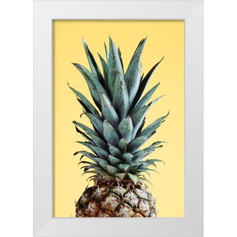Pineapple Yellow 01 White Modern Wood Framed Art Print by 1x Studio III