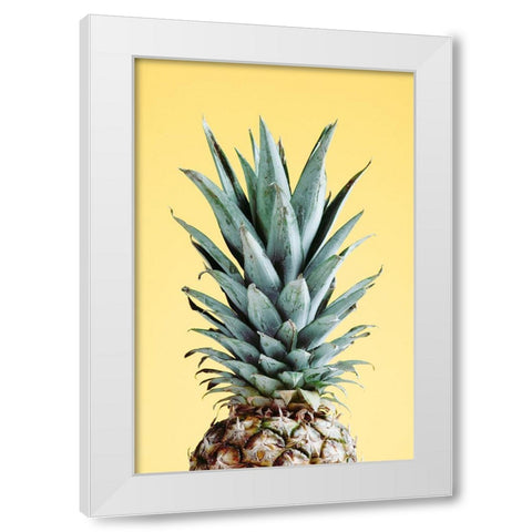 Pineapple Yellow 03 White Modern Wood Framed Art Print by 1x Studio III