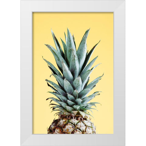 Pineapple Yellow 03 White Modern Wood Framed Art Print by 1x Studio III