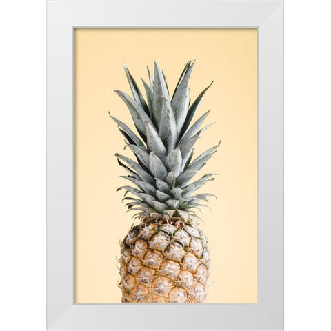 Pineapple Yellow 05 White Modern Wood Framed Art Print by 1x Studio III