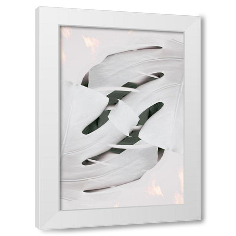 Monstera White 02 White Modern Wood Framed Art Print by 1x Studio III