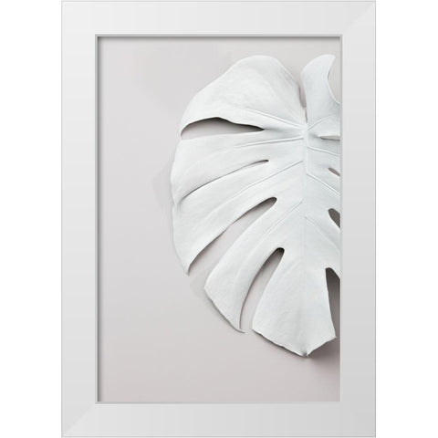 Monstera White 01 White Modern Wood Framed Art Print by 1x Studio III