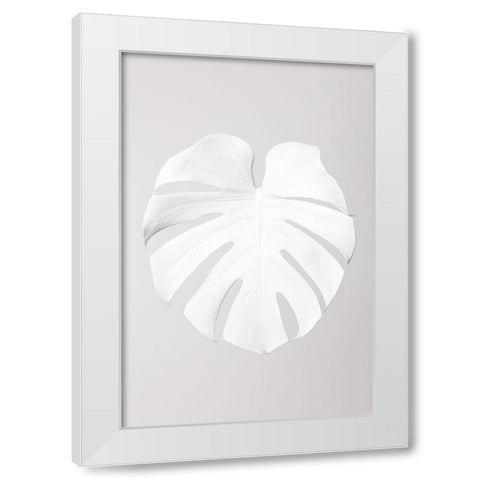 Monstera White 03 White Modern Wood Framed Art Print by 1x Studio III