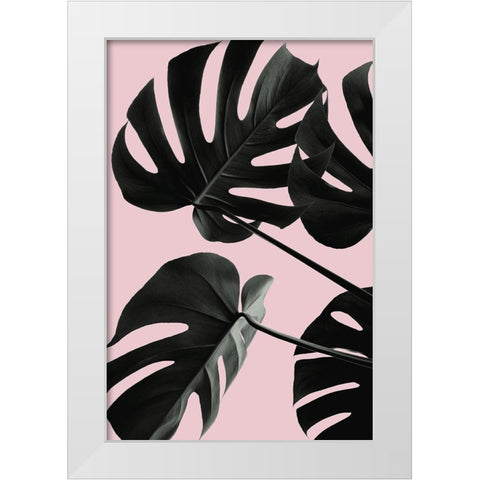 Monstera Pink No 01 White Modern Wood Framed Art Print by 1x Studio III