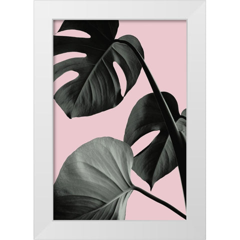 Monstera Pink No 04 White Modern Wood Framed Art Print by 1x Studio III