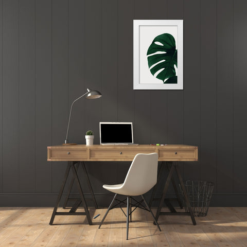 Monstera Natural 30 White Modern Wood Framed Art Print by 1x Studio III