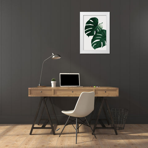 Monstera Natural 32 White Modern Wood Framed Art Print by 1x Studio III