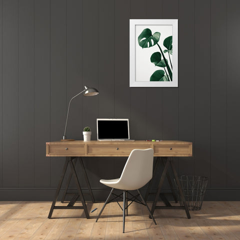 Monstera Natural 38 White Modern Wood Framed Art Print by 1x Studio III