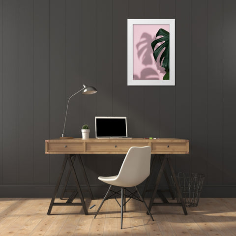 Monstera Pink 10 White Modern Wood Framed Art Print by 1x Studio III