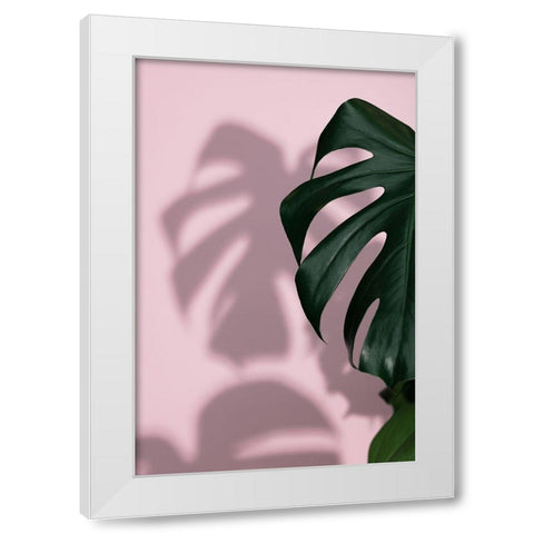 Monstera Pink 10 White Modern Wood Framed Art Print by 1x Studio III