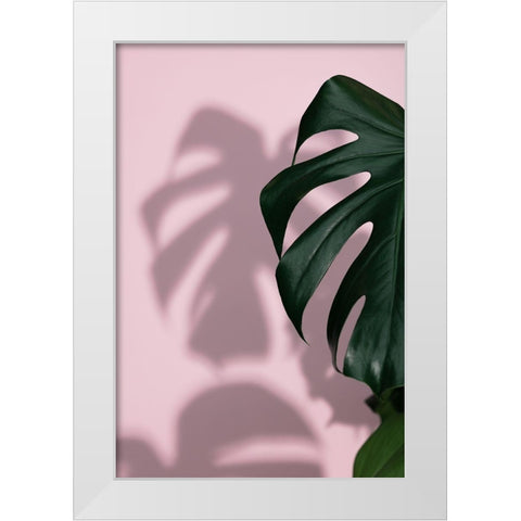 Monstera Pink 10 White Modern Wood Framed Art Print by 1x Studio III