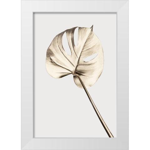 Monstera Gold 05 White Modern Wood Framed Art Print by 1x Studio III