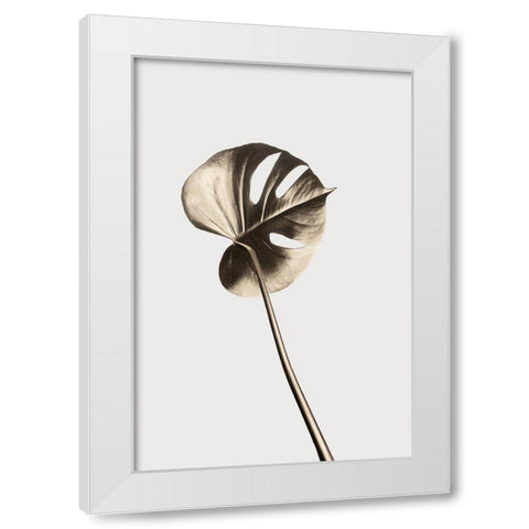 Monstera Gold 06 White Modern Wood Framed Art Print by 1x Studio III