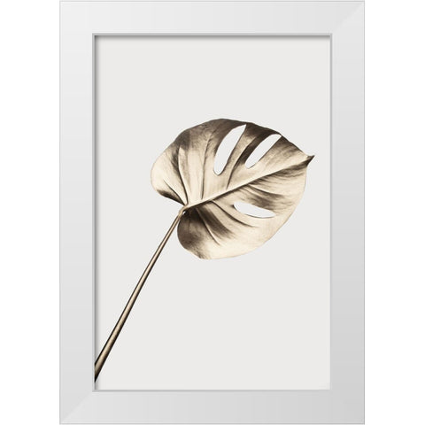 Monstera Gold 07 White Modern Wood Framed Art Print by 1x Studio III