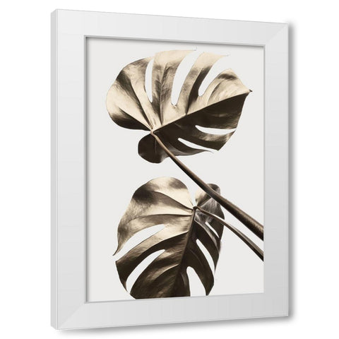 Monstera Gold 08 White Modern Wood Framed Art Print by 1x Studio III