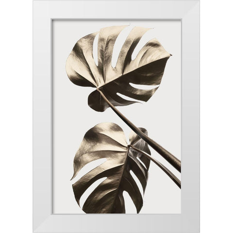 Monstera Gold 08 White Modern Wood Framed Art Print by 1x Studio III