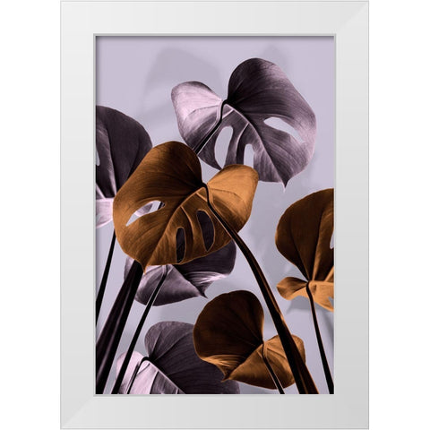 Monstera Purple 01 White Modern Wood Framed Art Print by 1x Studio III