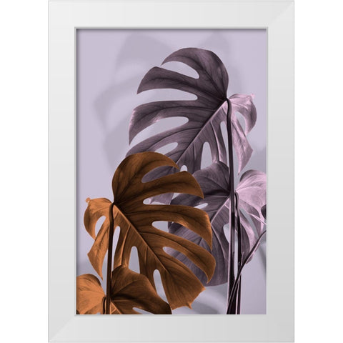 Monstera Purple 02 White Modern Wood Framed Art Print by 1x Studio III