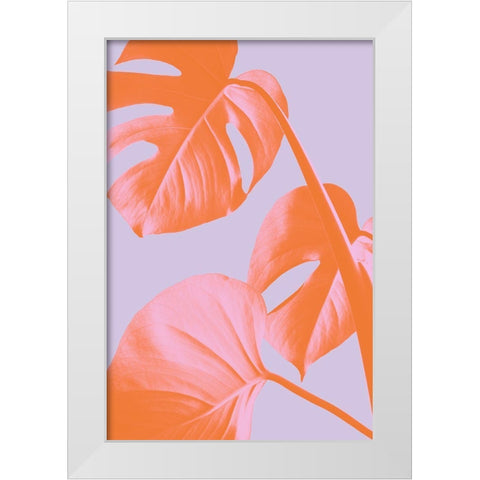 Monstera Purple 03 White Modern Wood Framed Art Print by 1x Studio III