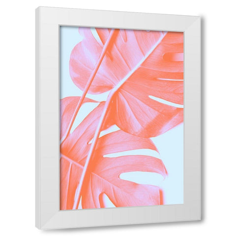 Monstera Orange 04 White Modern Wood Framed Art Print by 1x Studio III