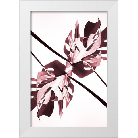 Monstera Kaleidoscope 02 White Modern Wood Framed Art Print by 1x Studio III
