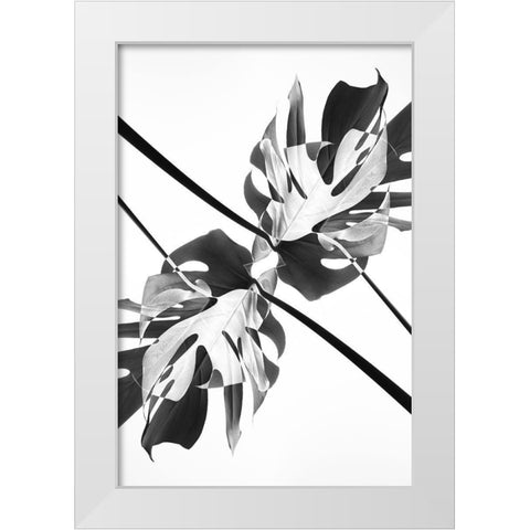 Monstera Kaleidoscope 03 White Modern Wood Framed Art Print by 1x Studio III