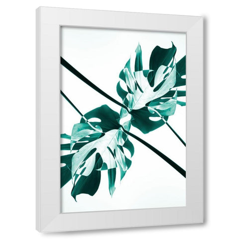 Monstera Kaleidoscope 08 White Modern Wood Framed Art Print by 1x Studio III