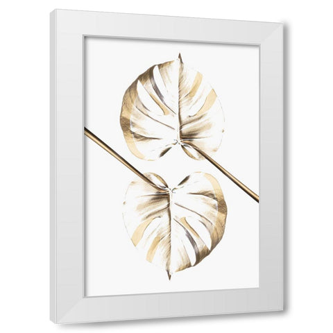 Monstera Gold 10 White Modern Wood Framed Art Print by 1x Studio III