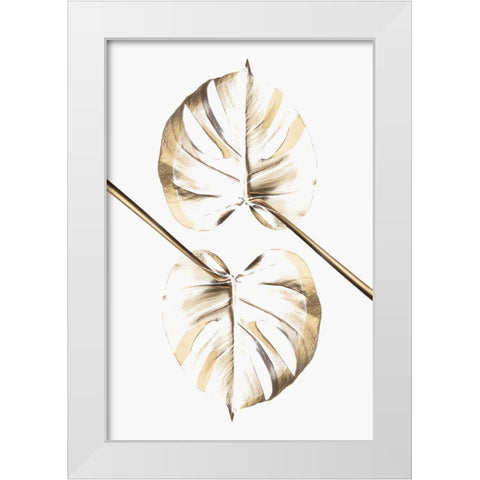 Monstera Gold 10 White Modern Wood Framed Art Print by 1x Studio III