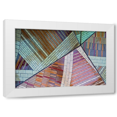 Mosaic White Modern Wood Framed Art Print by Kravanja, Jure