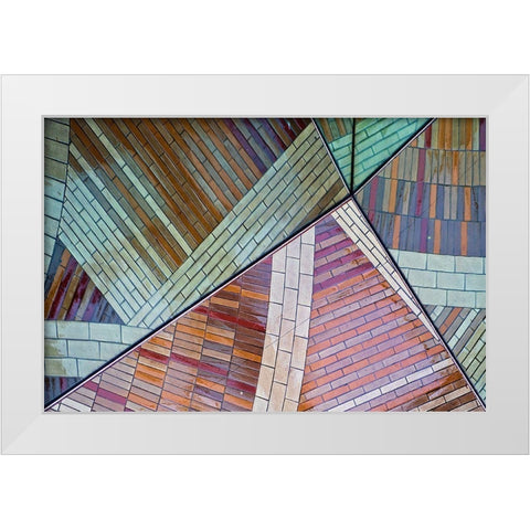 Mosaic White Modern Wood Framed Art Print by Kravanja, Jure