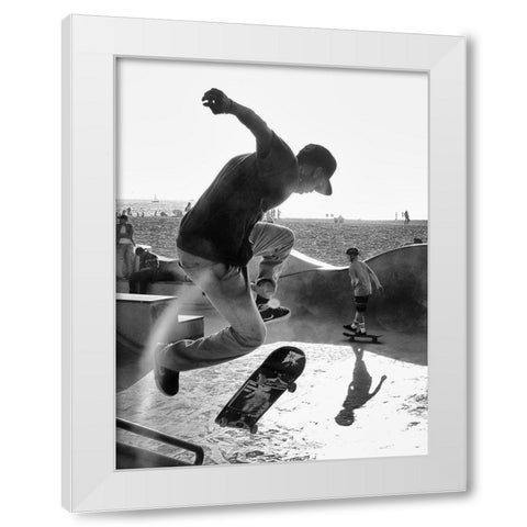 Skateboard White Modern Wood Framed Art Print by Demoulin, Vincent